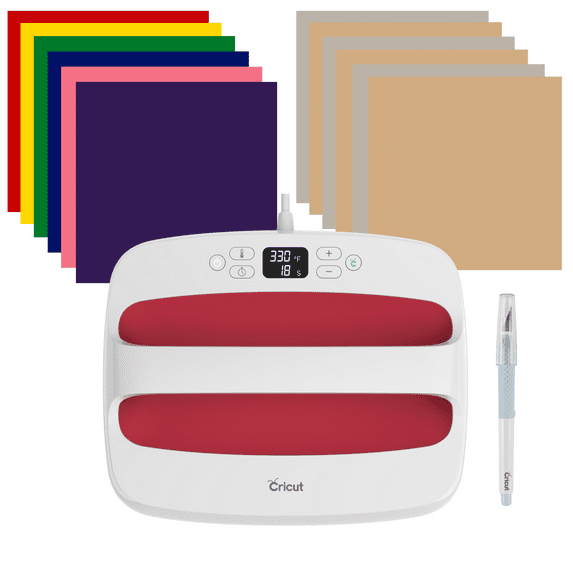Cricut EasyPress® 2, Raspberry - 12 in x 10 in Bundle