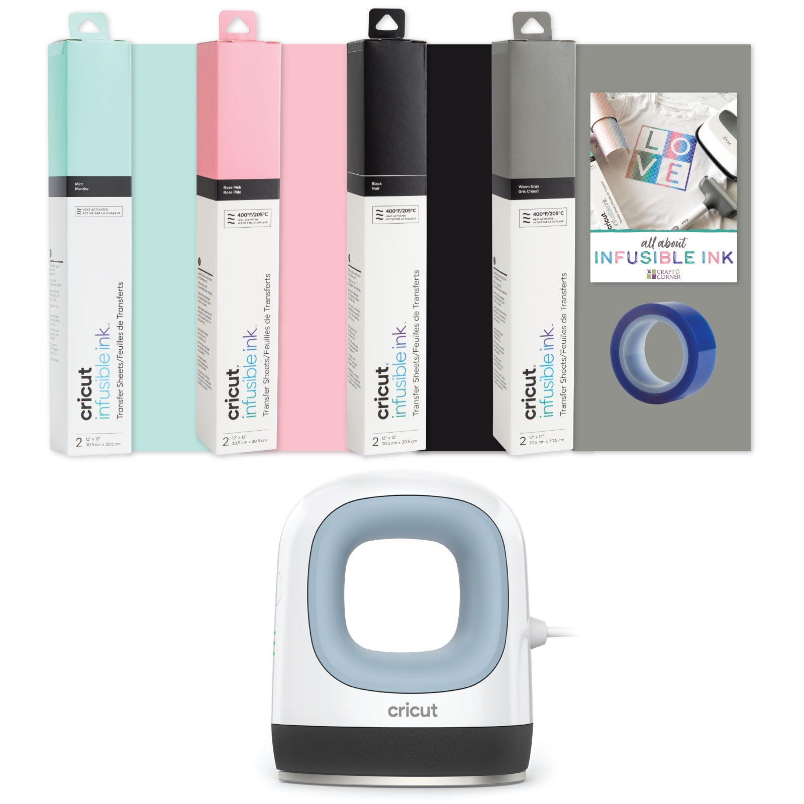  Cricut Raspberry Mini Easy Press Bundle with Everyday Iron-On  Rolls, Strong Bond Iron On Rolls, HTV, Easy to Weed Heat Transfer Vinyl,  Sublimation, Convenient and Portable Size, DIY Small Projects 