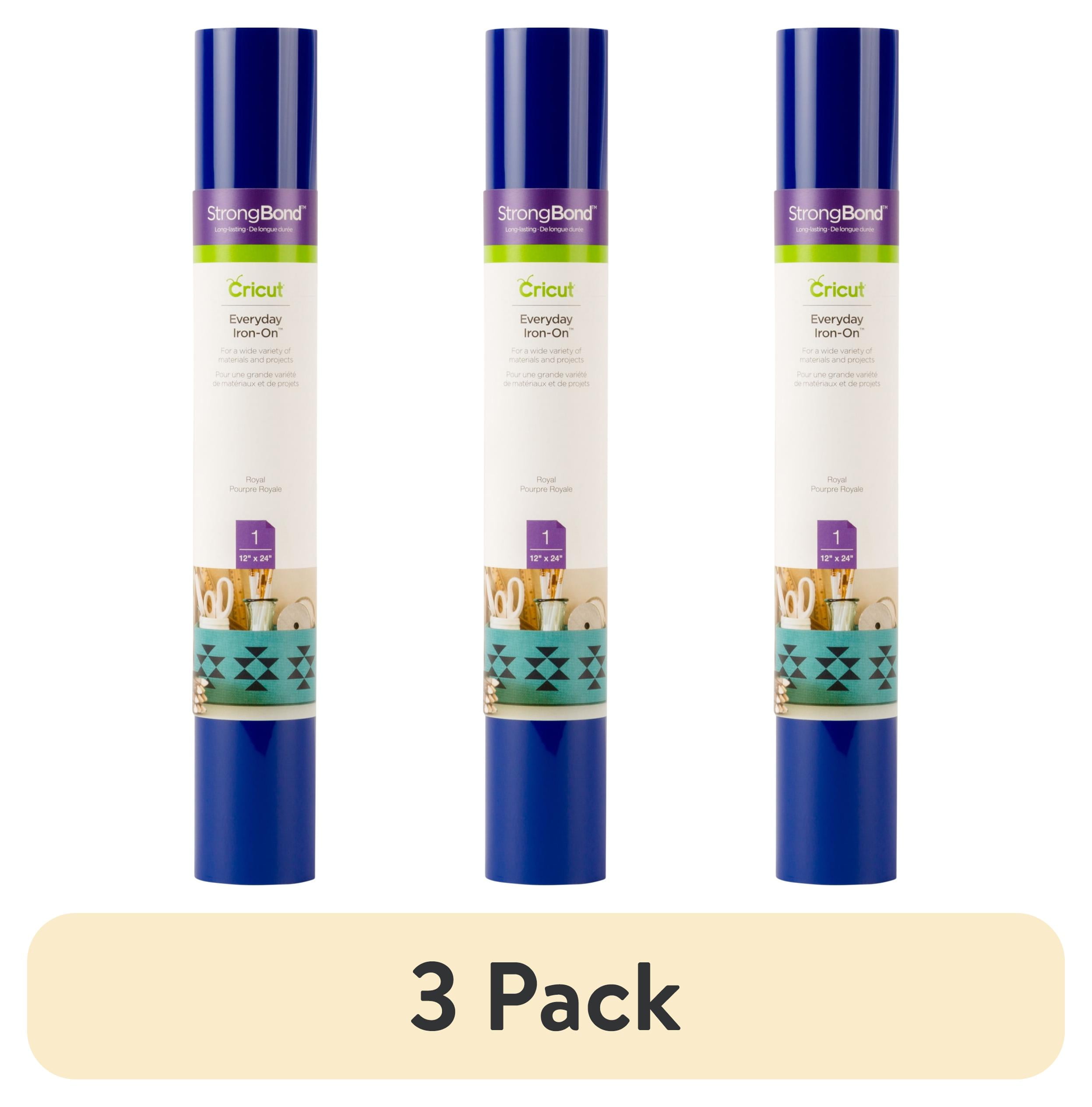 (3 pack) Cricut Everyday IronOn Vinyl, Royal, 12" x 24"