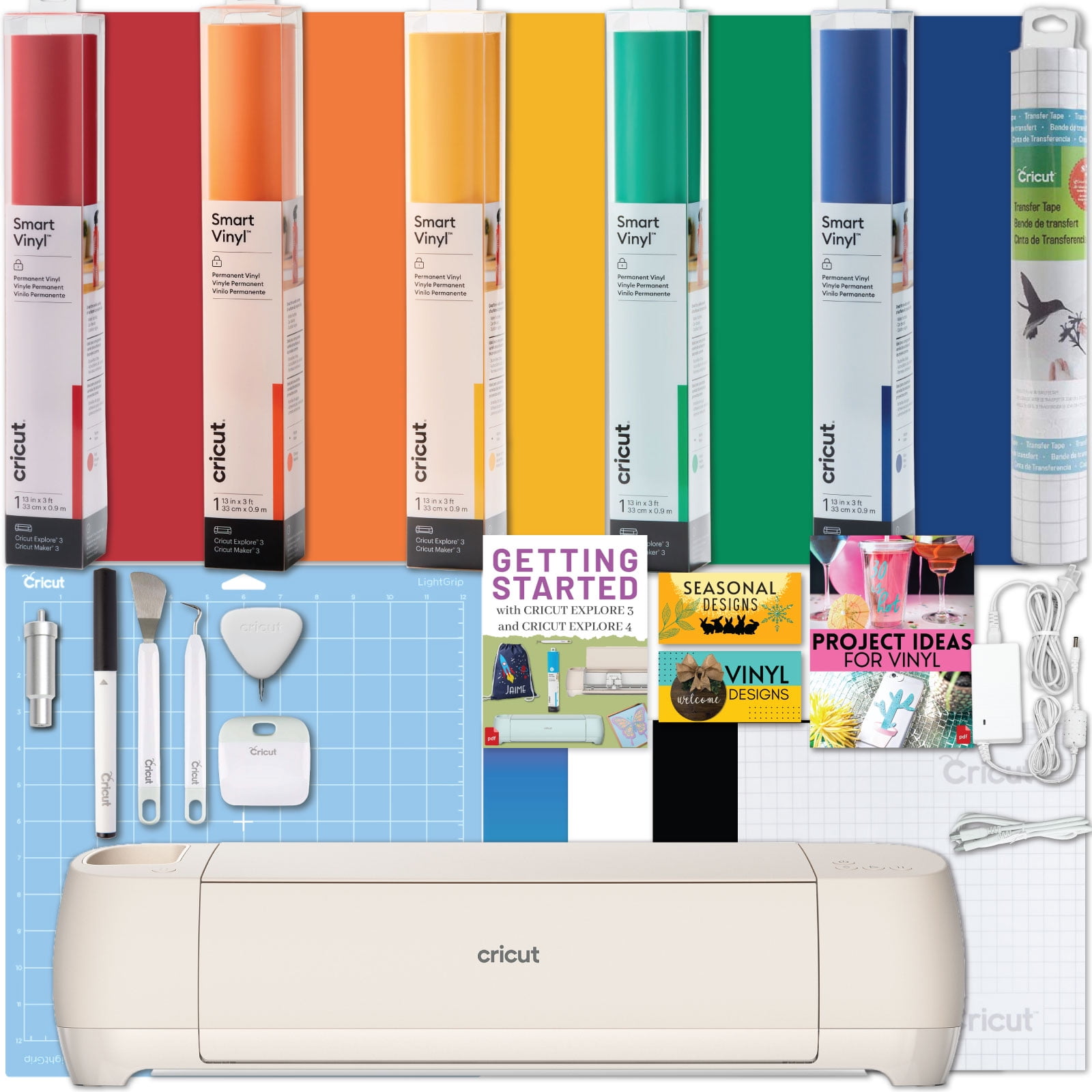 Cricut Explore 4 Cutting Machine with Rainbow Smart Vinyl Bundle