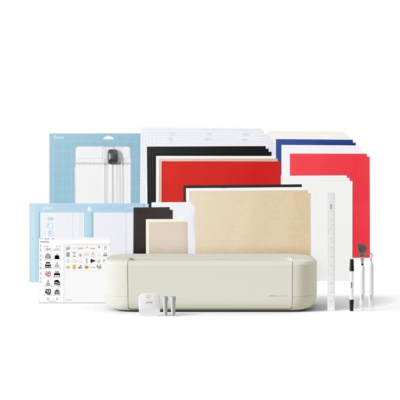 Cricut Explore 5 Essentials Machine Bundle with Rainbow Smart Vinyl & Smart Iron-On Sheets and 100+ Project Design eBook - DIY Cutting Machine for Decals, Stickers, HTV & Custom Crafts