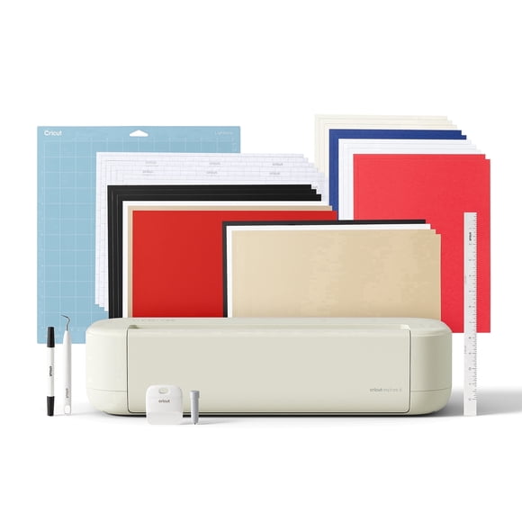 Cricut Explore 5 Smart Die-Cutting Machine Starter Bundle, Cream