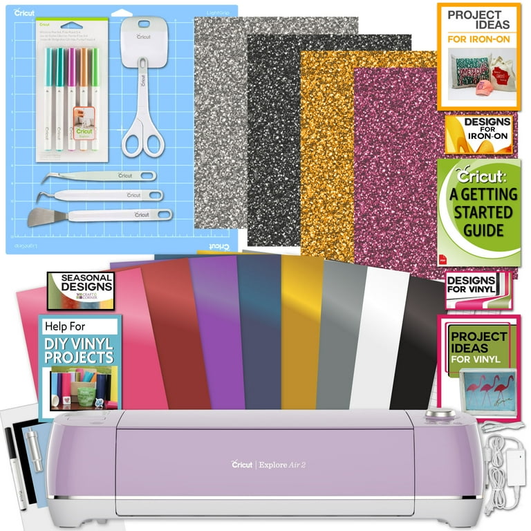 Cricut Explore Air Machine Bundle, Lilac, Iron-On Vinyl Pack