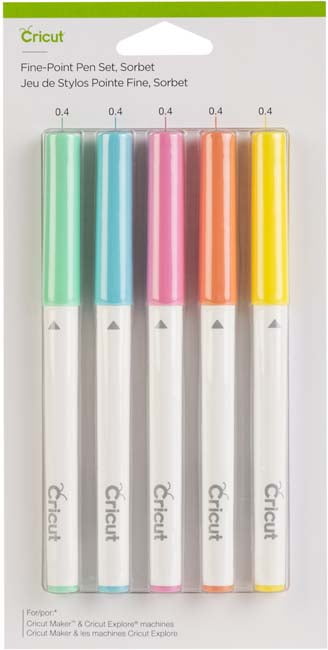 Cricut Extra Fine Point Pen Set 5/Pkg-Sorbet