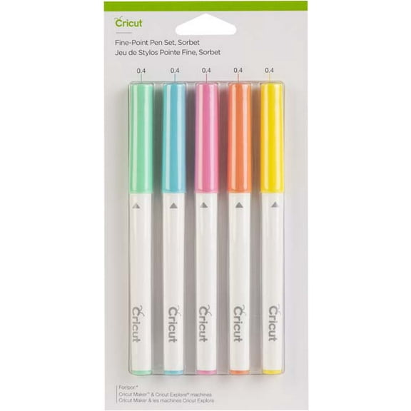 Cricut Extra Fine Point Pen Set 5/Pkg-Sorbet