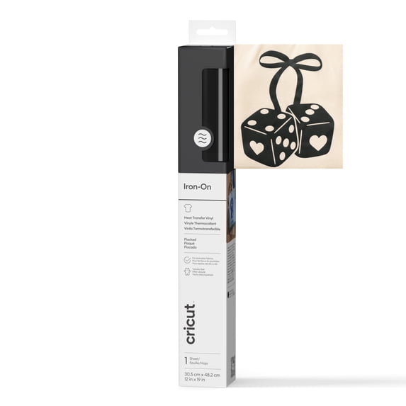 Cricut® Flocked Iron-On™ Vinyl (12 in x 19 in), 12" x 19", Black