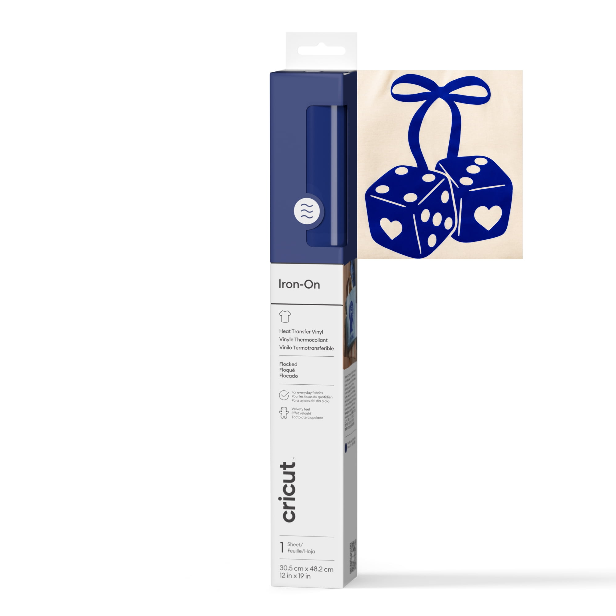 Cricut® Flocked Iron-On™ Vinyl (12 in x 19 in), 12" x 19", Blue