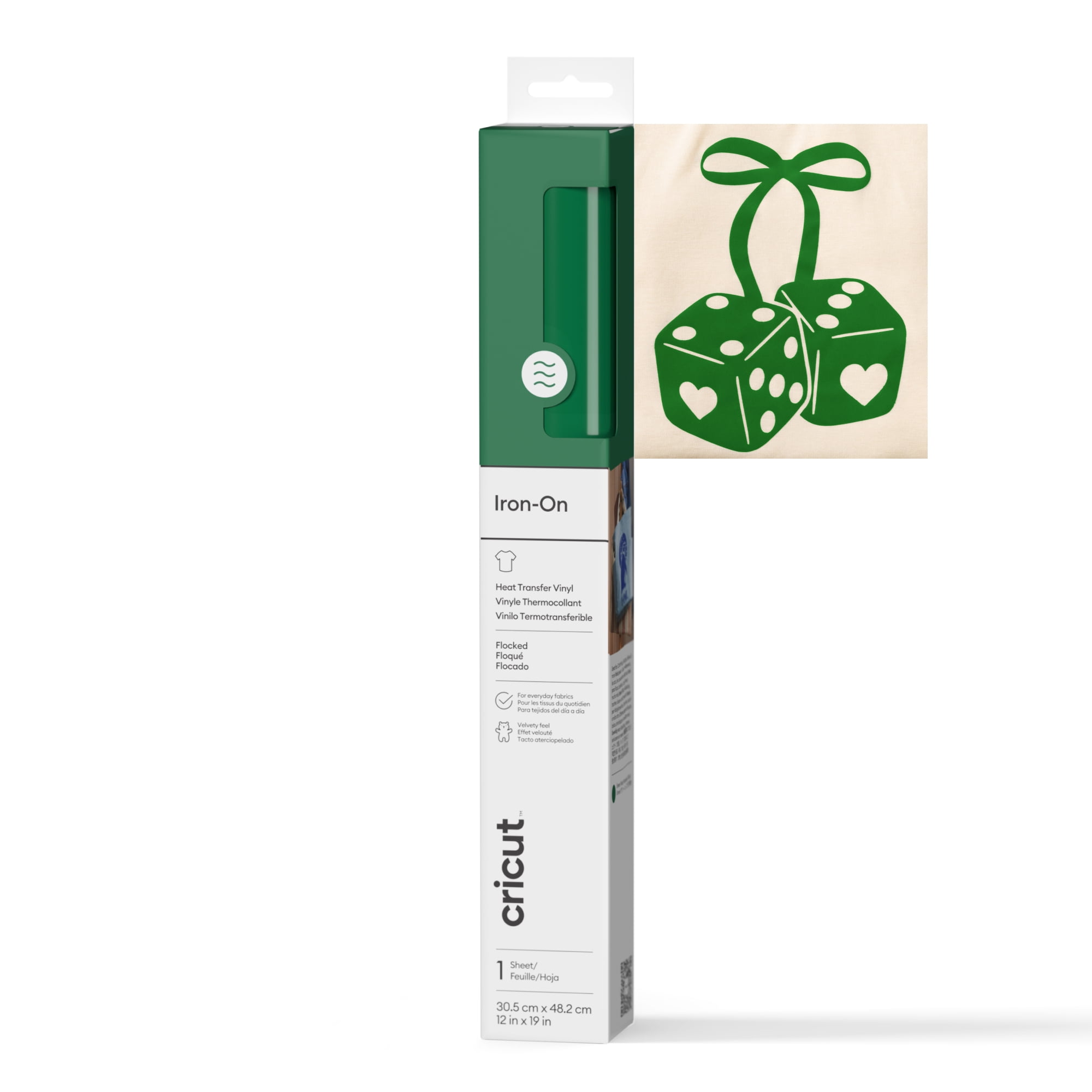 Cricut® Flocked Iron-On™ Vinyl (12 in x 19 in), 12" x 19", Green