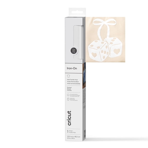Cricut® Flocked Iron-On™ Heat Transfer Vinyl Roll, 12 x 19, White