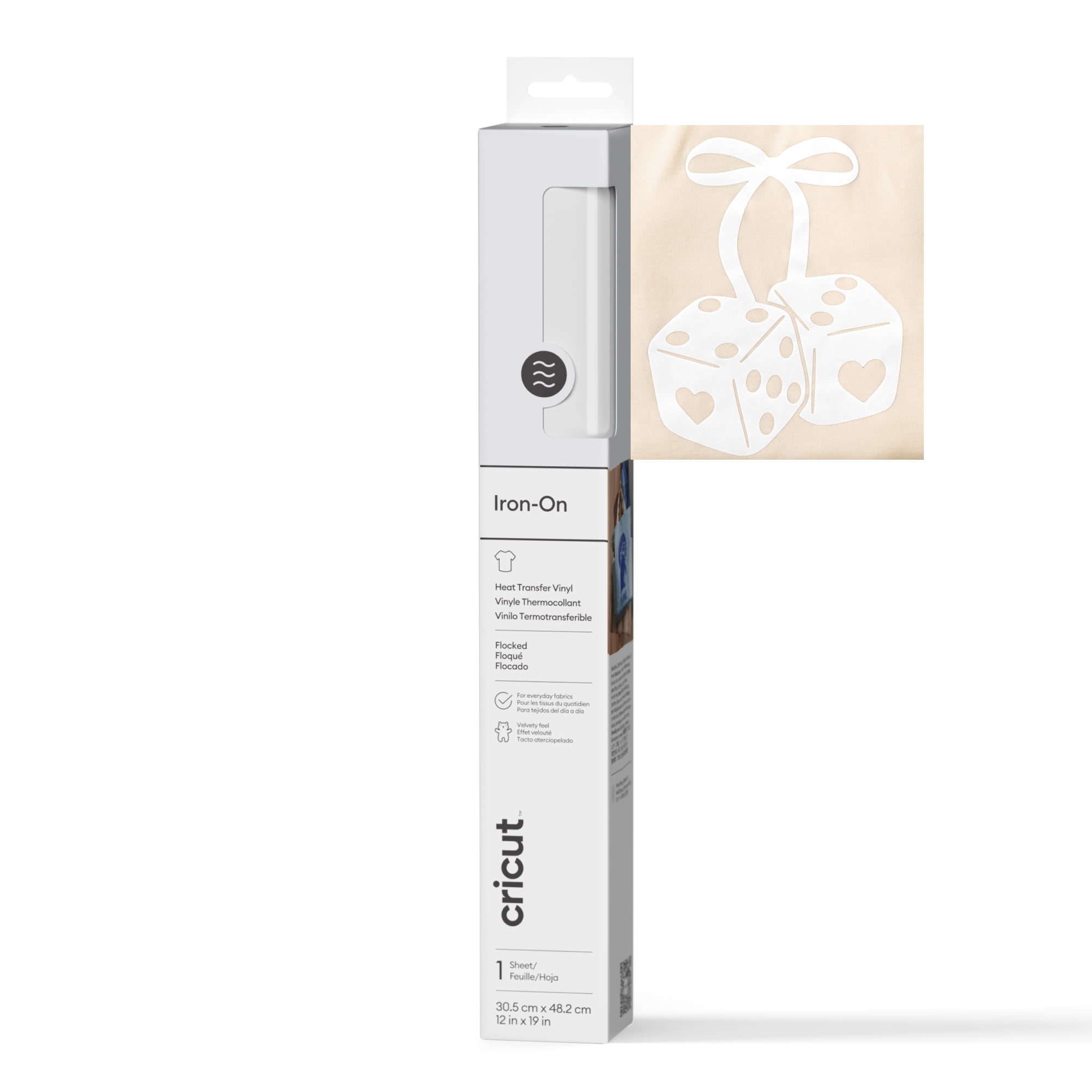 Cricut® Flocked Iron-On™ Vinyl (12 in x 19 in), 12" x 19", White