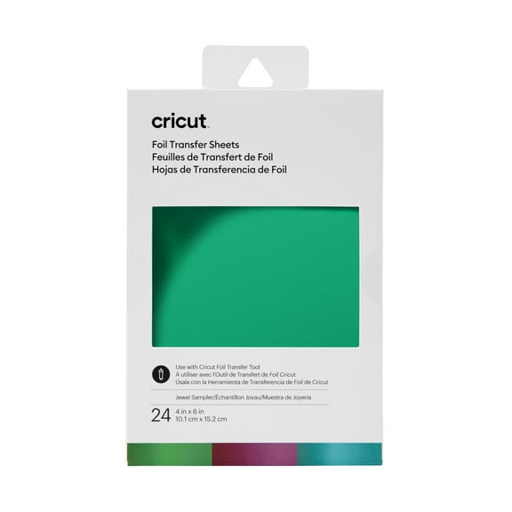 Cricut® Foil Transfer Sheets Sampler, Jewel (24 ct), 4" x 6"