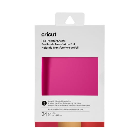 Cricut Foil Transfer Sheets Sampler, Ruby (24 ct), 4" x 6"