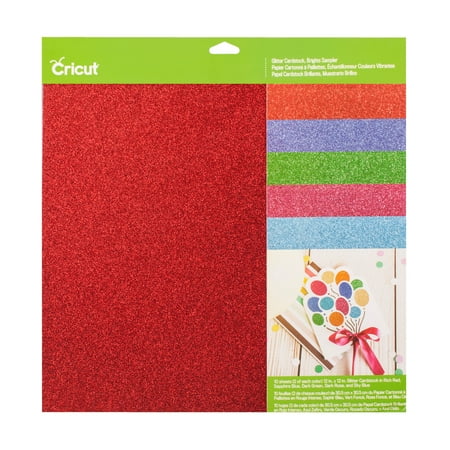 Cricut® Glitter Cardstock Sampler, Brights, 12" x 12"