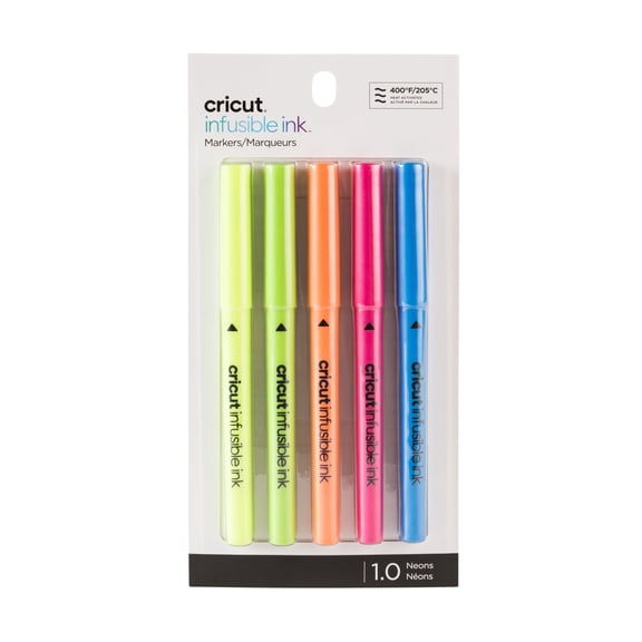 Cricut Infusible Ink Markers 1.0, Neons (5 ct), Medium Point