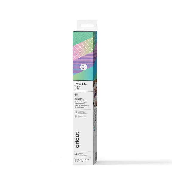 Cricut Patterned Infusible Ink Transfer Sheets, 12" x 12",Mermaid Rainbow