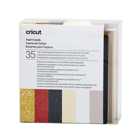 Cricut Insert Cards, Glitz and Glam Sampler - S40 (35 ct), 4.75" x 4.75"