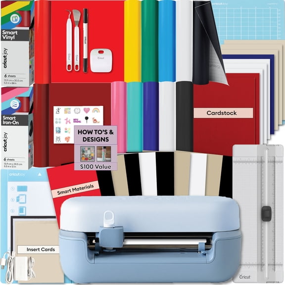 Cricut Joy 2 Rainbow Essential Bundle  Compact Smart Cutting Machine with Smart Vinyl, Smart Iron-On, Cardstock, Insert Cards & Printable Vinyl  Create Up to 50 Projects