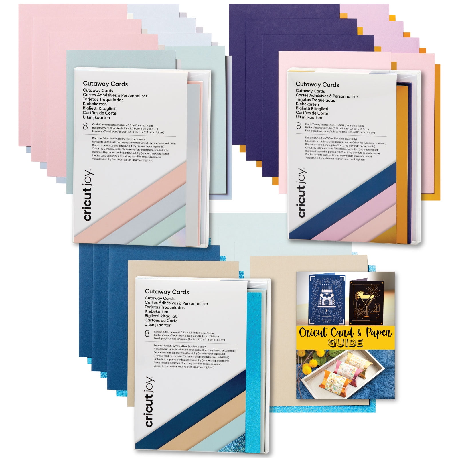 Cricut Joy Cutaway Cards Pastels, Marina, Spring Rain Sampler Bundle