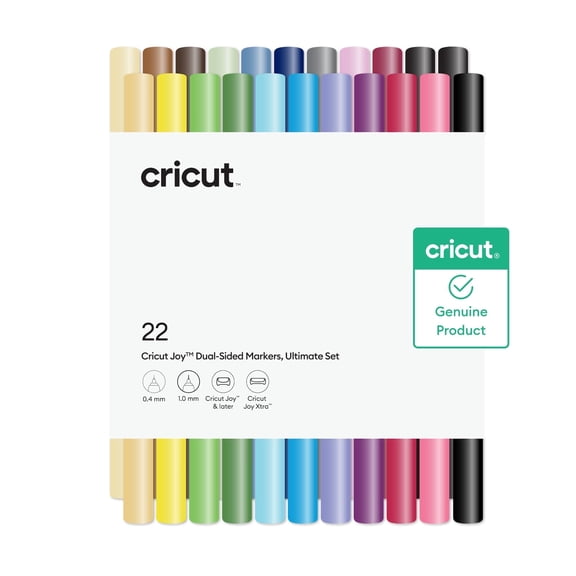 Cricut Dual-Sided Markers for Cricut Joy and Joy Xtra Machines, Multicolor Rainbow Ultimate Pen and Marker Set - 22 Count