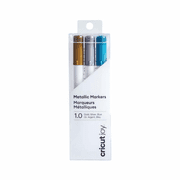 Cricut Joy Metallic Markers 1.0, Gold/Silver/Blue (3 ct), Medium Point