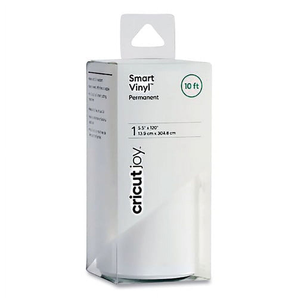 Joy Permanent Smart Vinyl for Assorted Surfaces, 5.5 x 120, White Joy Permanent Smart Vinyl for Assorted Surfaces, 5.5 x 120, White