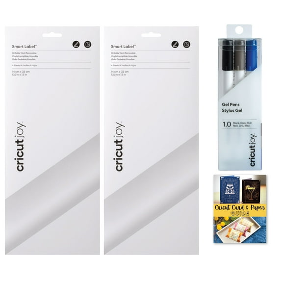 Cricut Joy Smart Label Writable Vinyl White Double Removable and Cricut Joy Pen Set