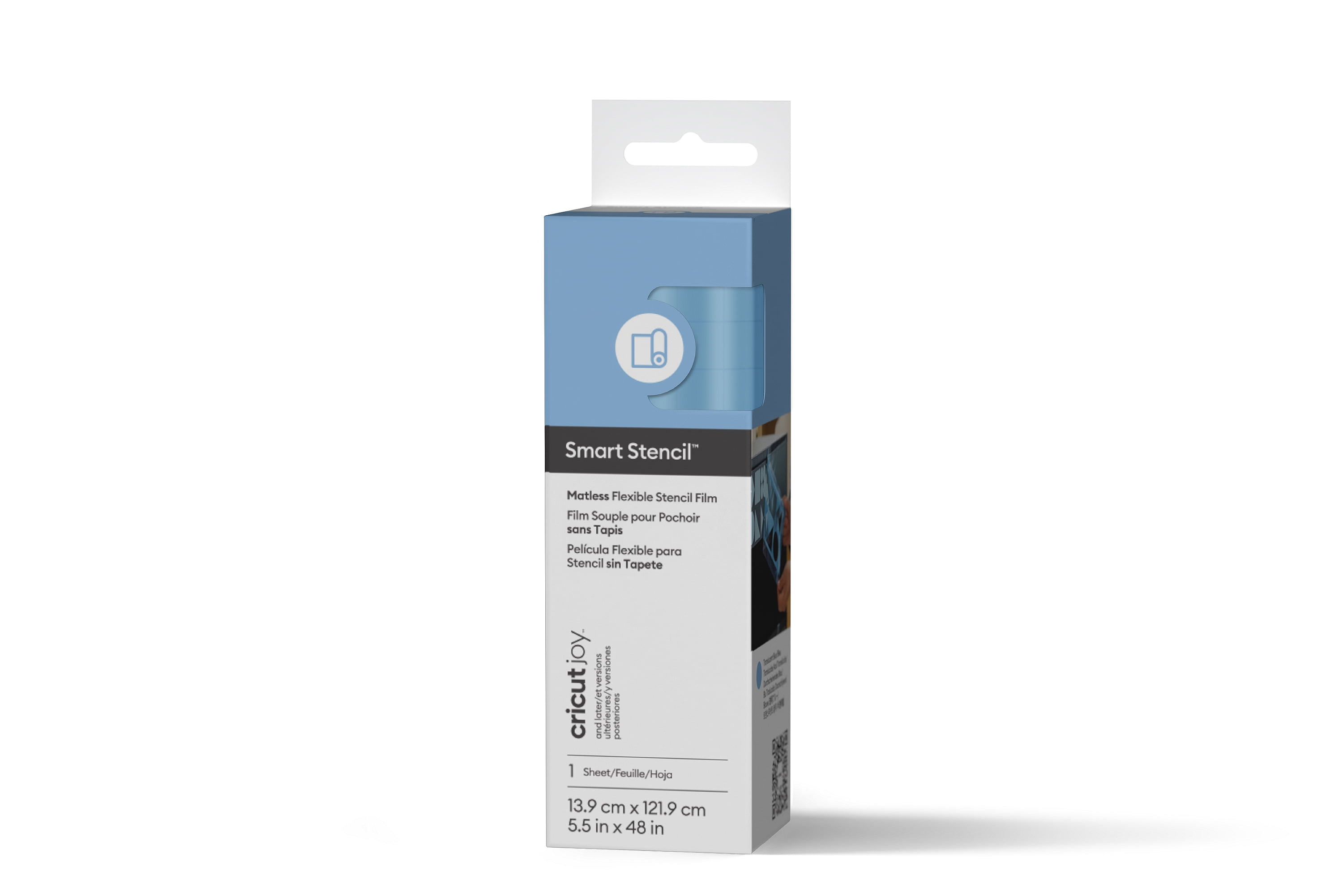 Cricut Joy™ Smart Stencil™ Matless Flexible Stencil Film (4 ft), 4.4" x 48",Clear