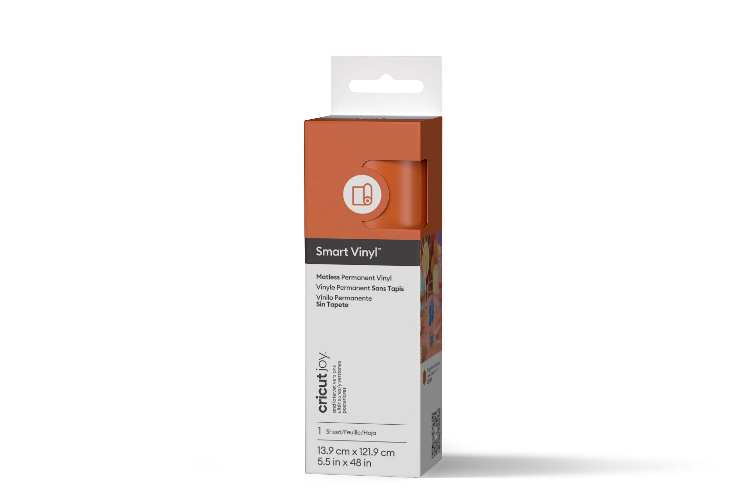 Cricut Joy™ Smart Vinyl™ Matless Permanent Vinyl, 5.5" x 48",Orange