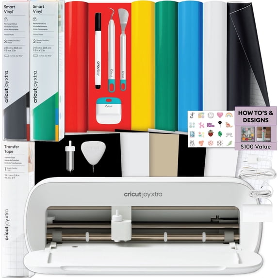 Cricut Joy Xtra Cutting Machine with Rainbow Smart Vinyl Sampler Bundle