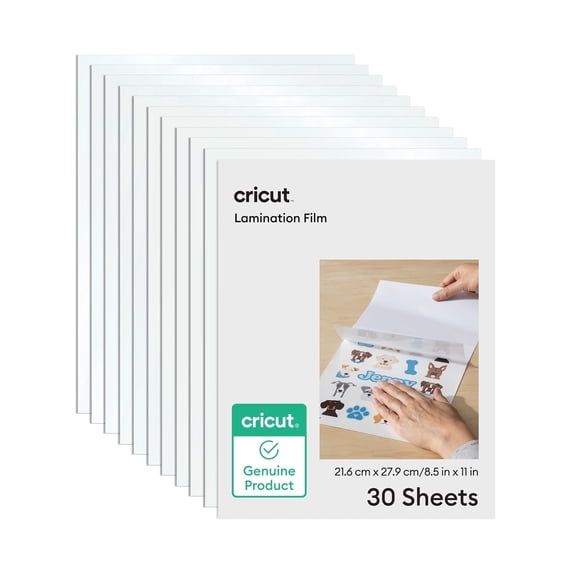 Cricut Lamination Film -15 Holographic & 15 Transparent Laminate Sheets -Protective, UV-Resistant Finish for Stickers & Scrapbooks, 8.5 in x 11 in