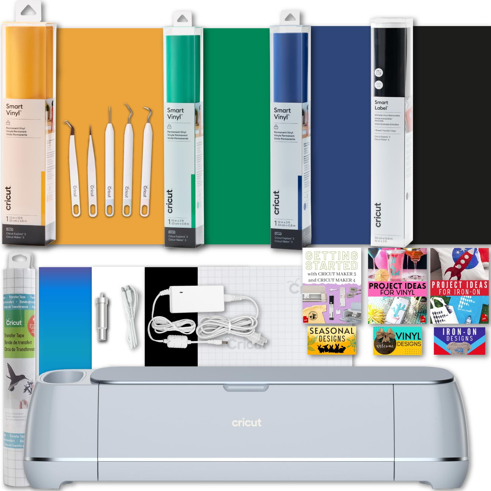 Cricut Maker 3 Machine with 12ft and 3ft Smart Vinyl Rolls