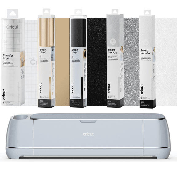 Cricut Maker 3 Smart Die-Cutting Machine, Sparkle and Cut Creative Bundle Mist