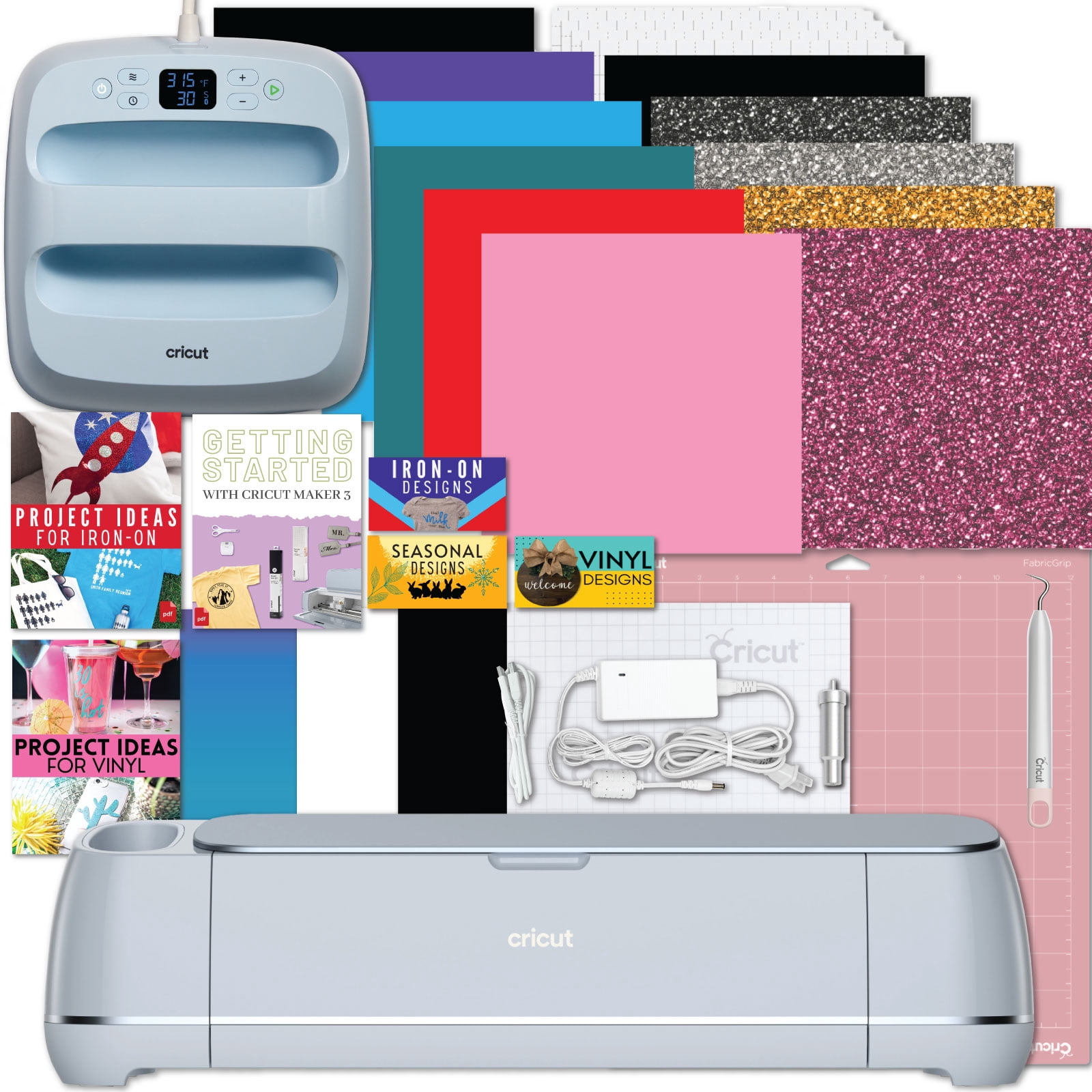 Cricut Maker 3 Electric Die-Cutting Machine with Easy Press 3 and Iron-On Combo