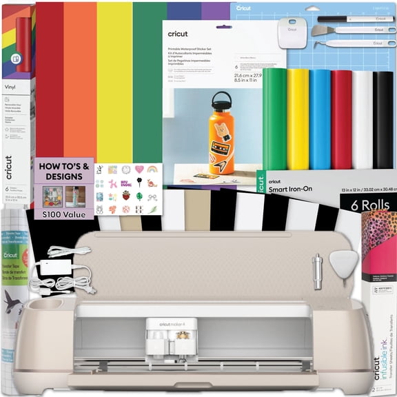 Cricut Maker 4 Cutting Machine - Ultimate Sticker Making Bundle for Stickers and Decals