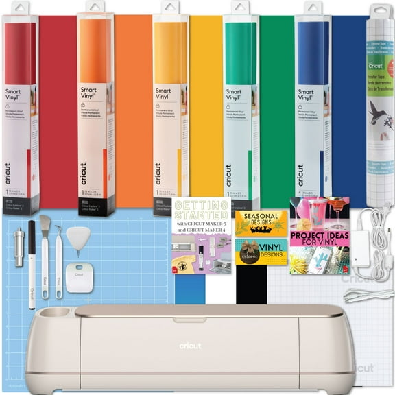 Cricut Maker 4 Cutting Machine + Tools & Rainbow Smart Vinyl Bundle — Versatile DIY Cutter