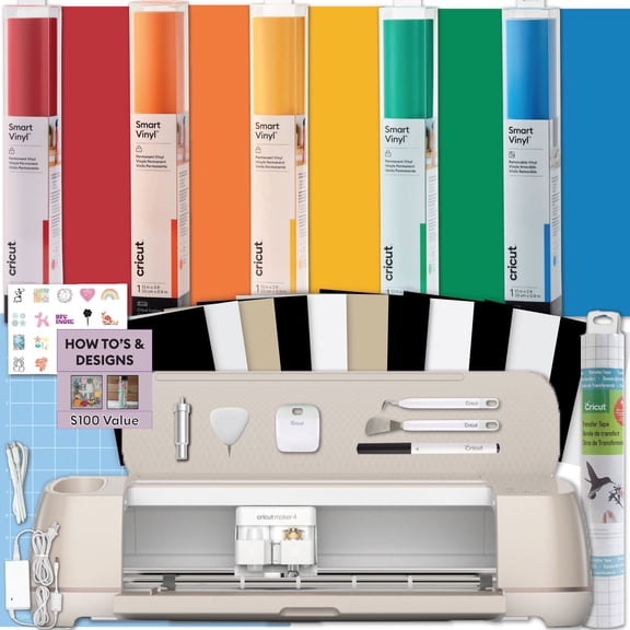 Cricut Maker 4 Cutting Machine with Rainbow Smart Vinyl Bundle