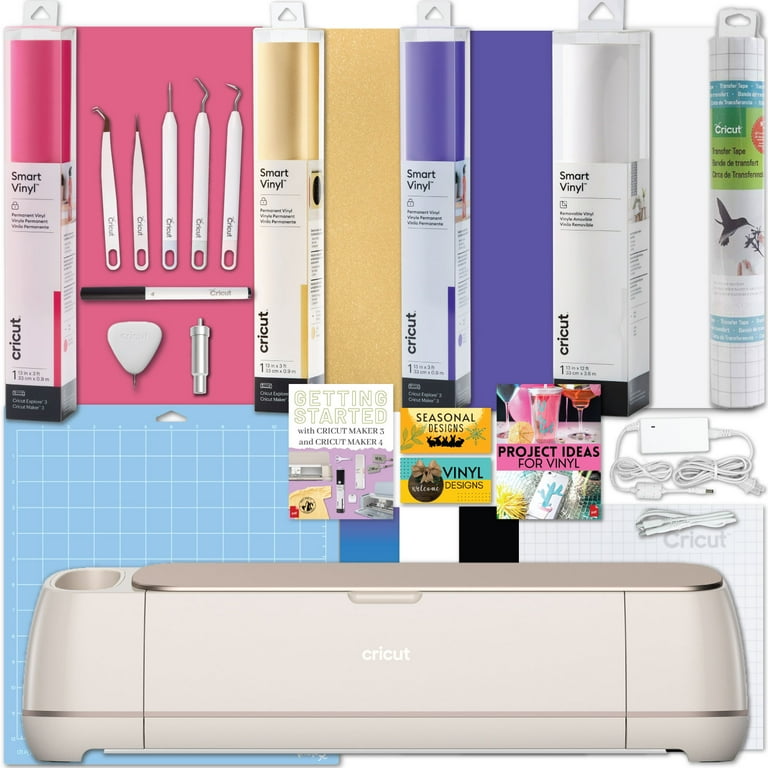 Cricut Maker Blue Machine Bundle with Iron-on, Vinyl, Tools