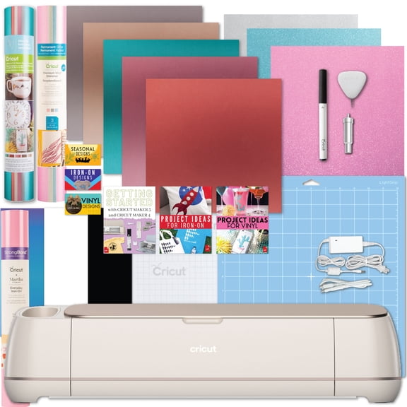 Cricut Maker 4 Electric Die-Cut Machine with Vinyl Sheet and Roll Pack Bundle