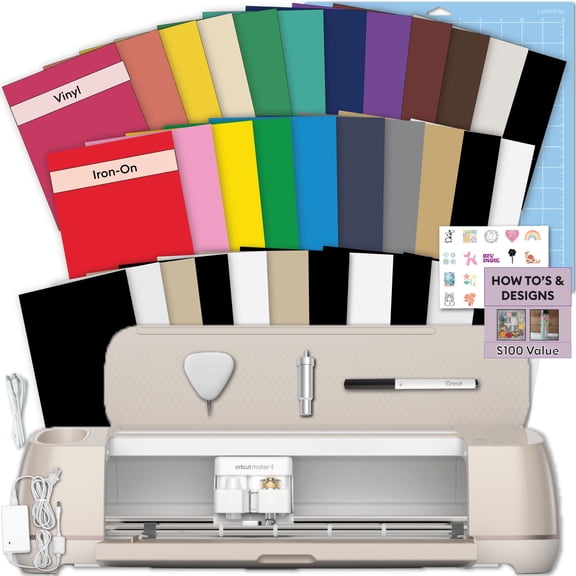 Open Box Cricut Maker 4 Vinyl and Iron-On DIY Project Bundle