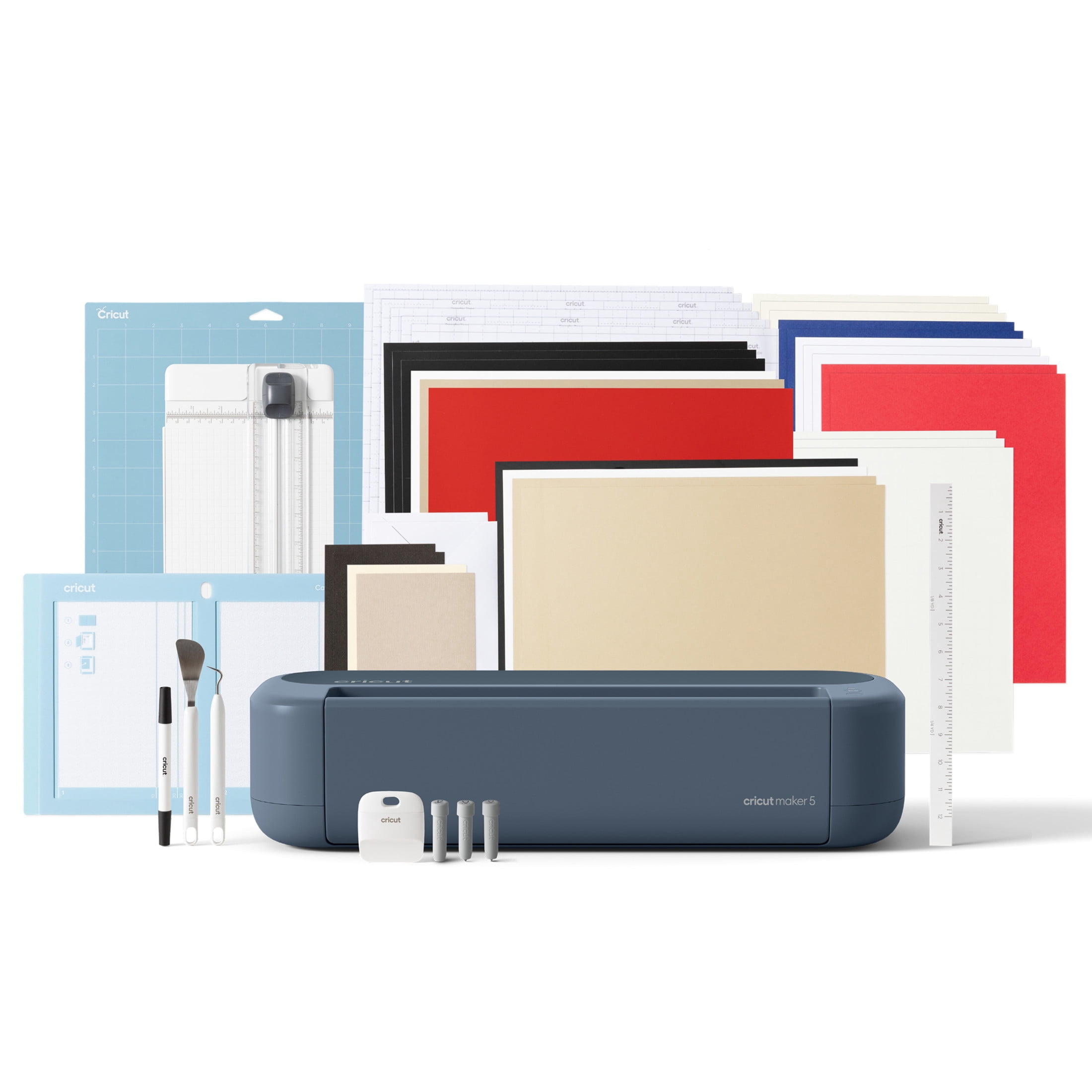 Travel Cutter Machine Cricut Maker® 5 Die-Cutting Machine Essential Bundle, Slate Blue ...