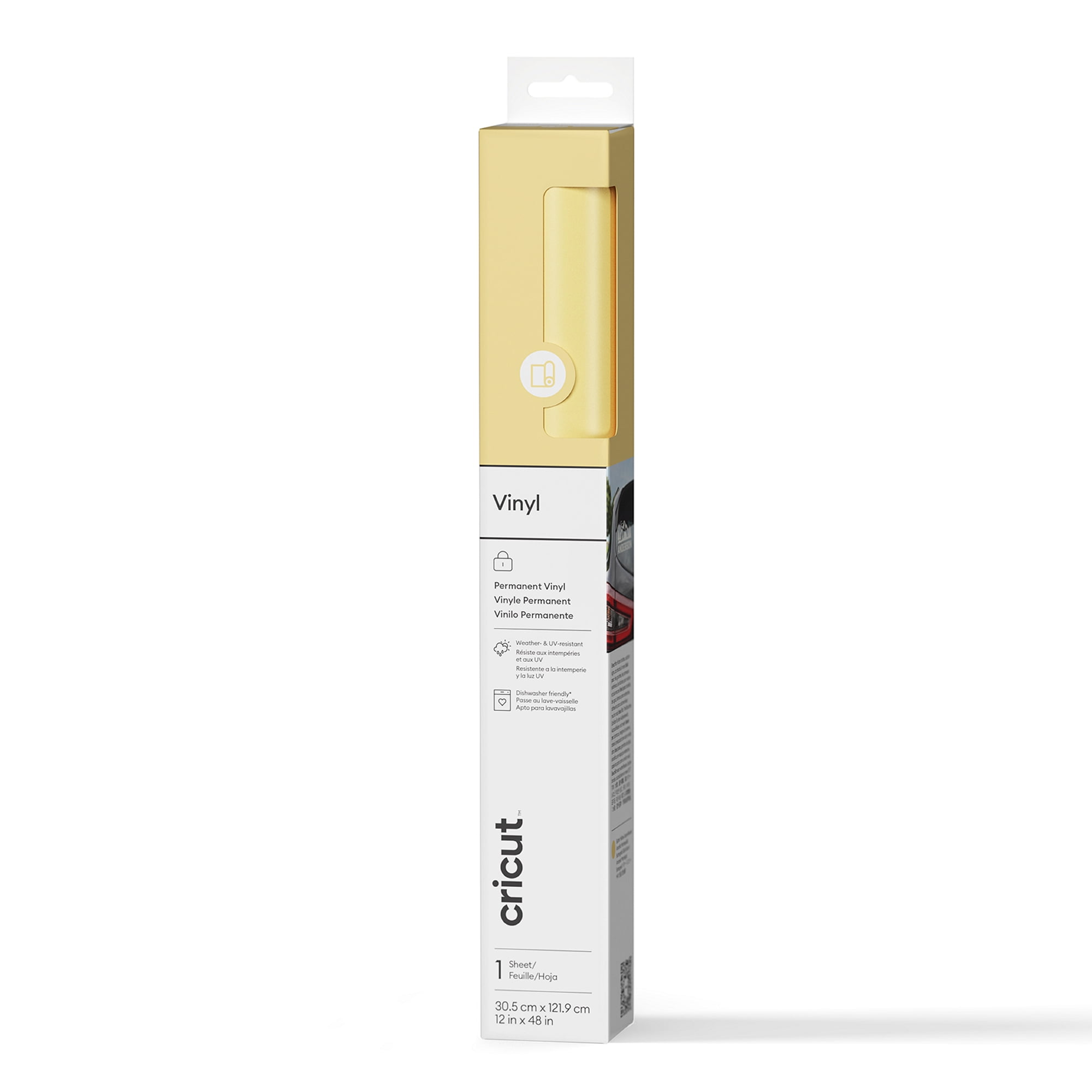 Cricut® Matte Vinyl – Permanent (4 ft), 12" x 48", Butter Yellow