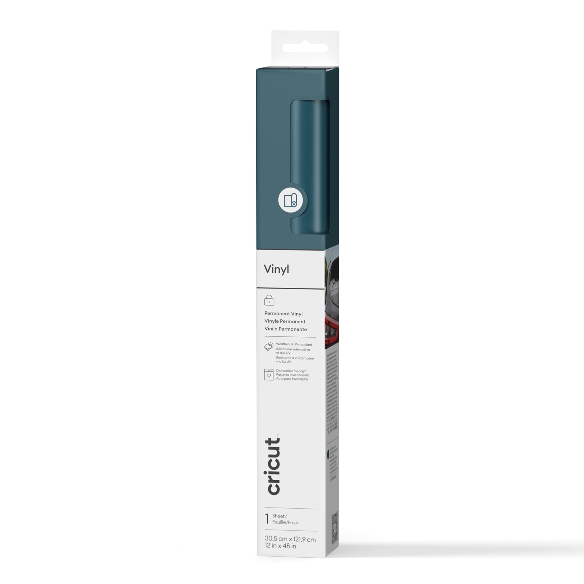 Cricut® Matte Vinyl – Permanent (4 ft), 12" x 48", Deep Seafoam