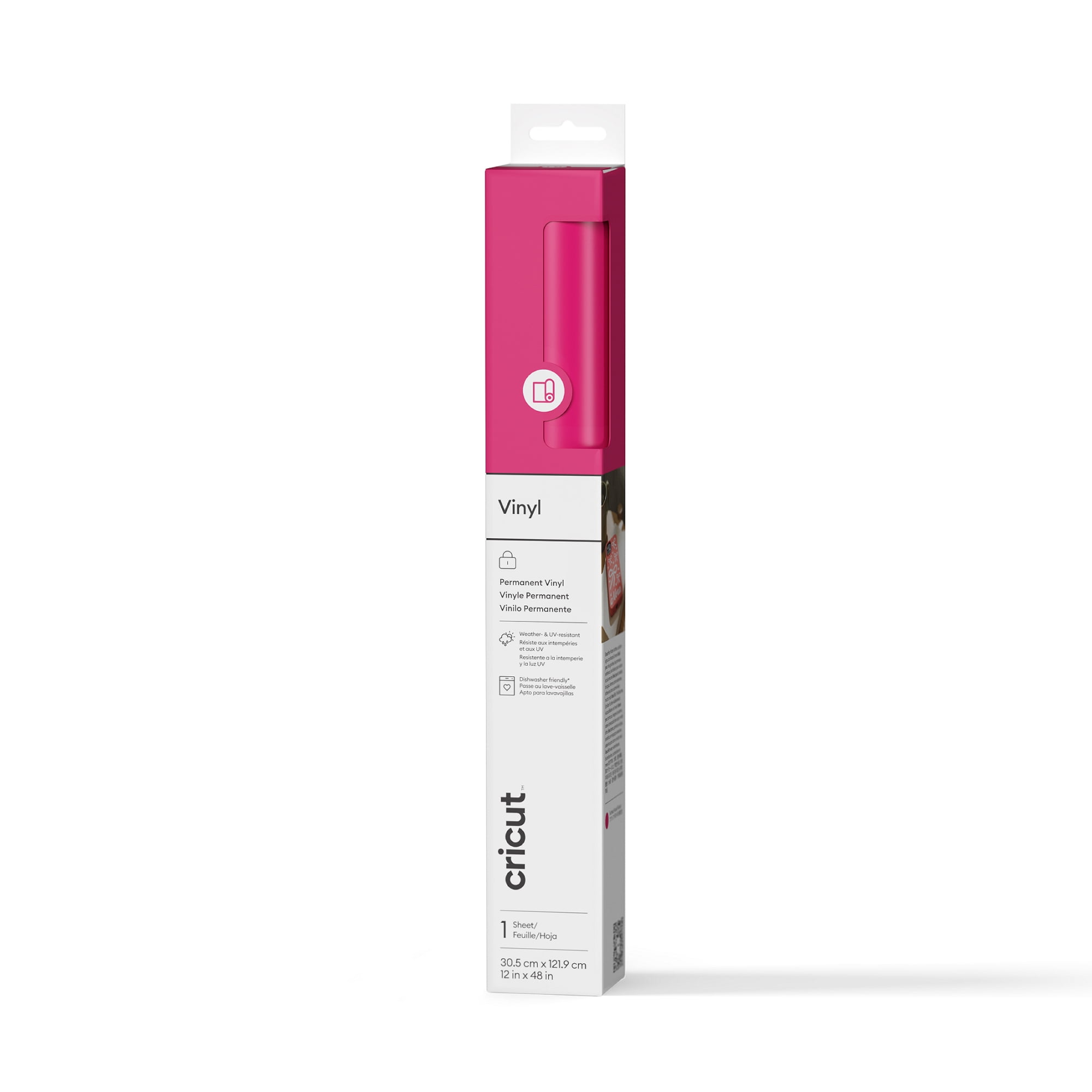 Cricut® Matte Vinyl – Permanent (4 ft), 12" x 48", Fuchsia