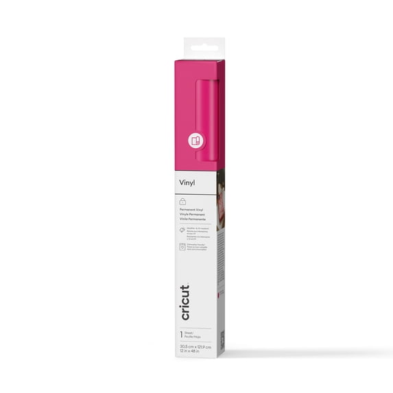 Cricut® Matte Vinyl – Permanent (4 ft), 12" x 48", Fuchsia