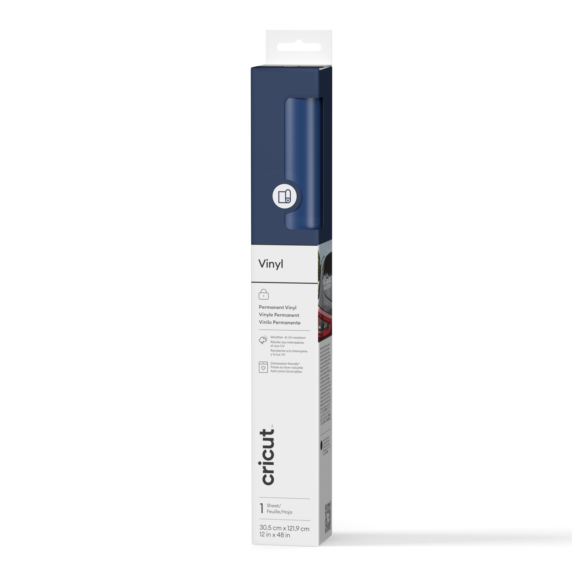 Cricut® Matte Vinyl – Permanent (4 ft), 12" x 48", Navy Blue