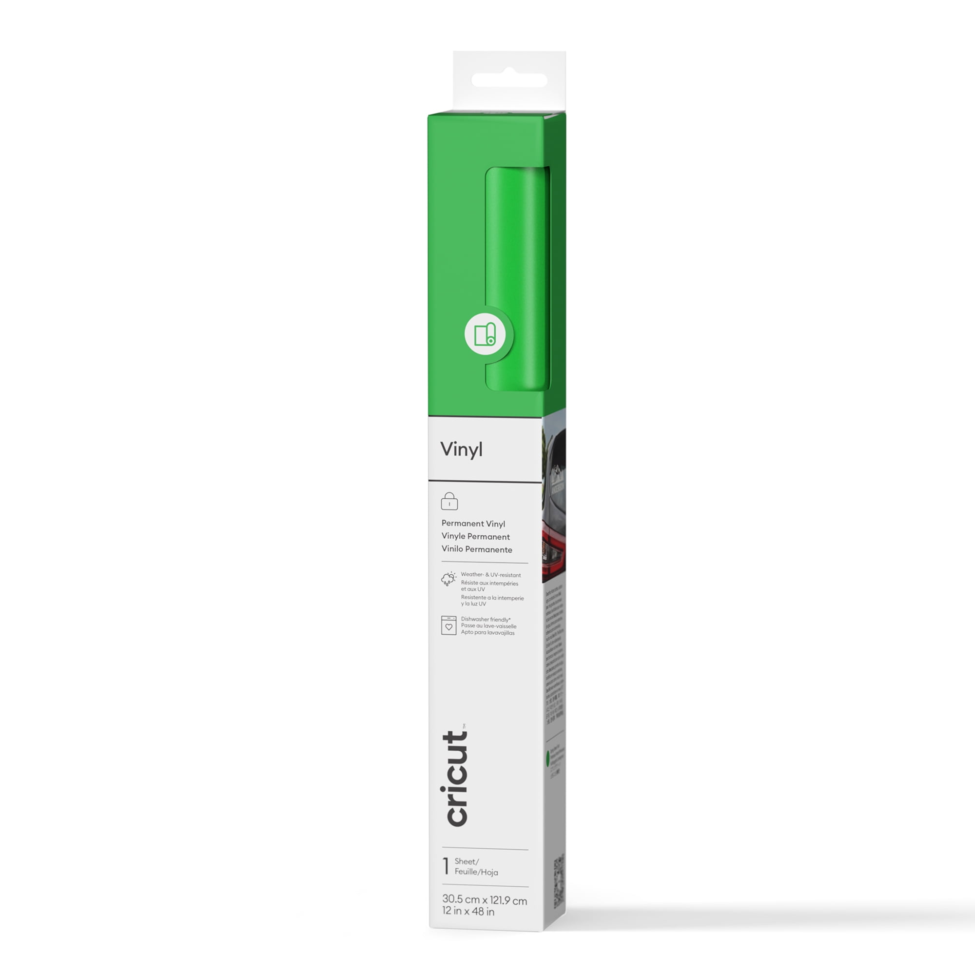 Cricut® Matte Vinyl – Permanent (4 ft), 12" x 48", Spring Green