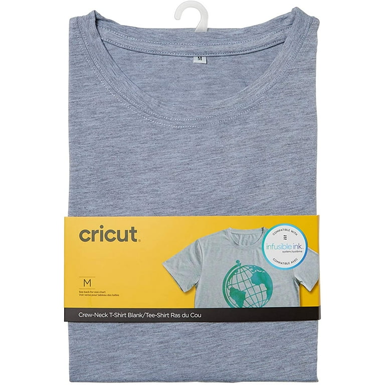 Cricut Mens Crew Neck T-Shirt Gray-Medium Infusible Ink Blanks Medium Gray