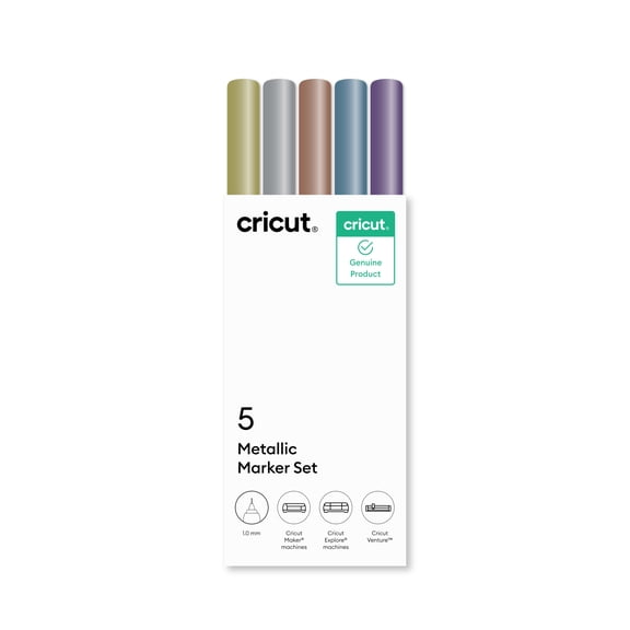 Cricut Metallic Pen Set, 1.0 mm (5), 1.0 mm,Sampler