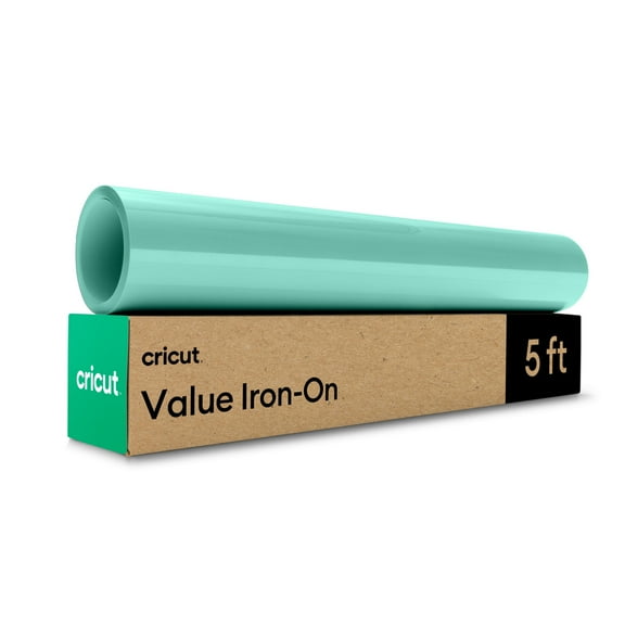Cricut Value Iron-On Heat Transfer Vinyl Roll, 12 in x 5 ft, Mint, 1 Count