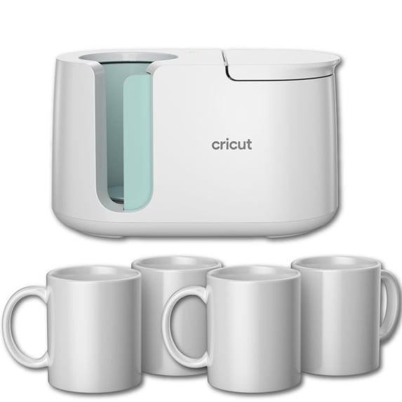 Cricut Mug Press Starter Bundle with 4 Blank Mugs Kit